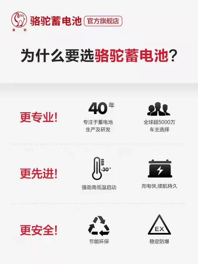 骆驼蓄电池12V55ah汽车电瓶适配宝骏730别克凯越乐风景程85550